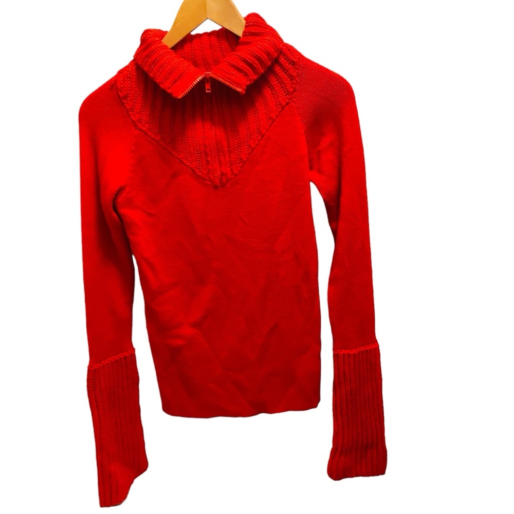 MIU MIU Vintage Y2K Red Quarter Zip Knit Sweater